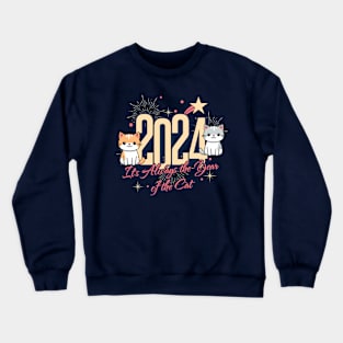 New Year 2024 Year of Cat Crewneck Sweatshirt